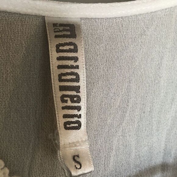 Maria Rello White Lace Boho Top Lace Up Neckline Womens Size Small Rayon - Picture 4 of 9